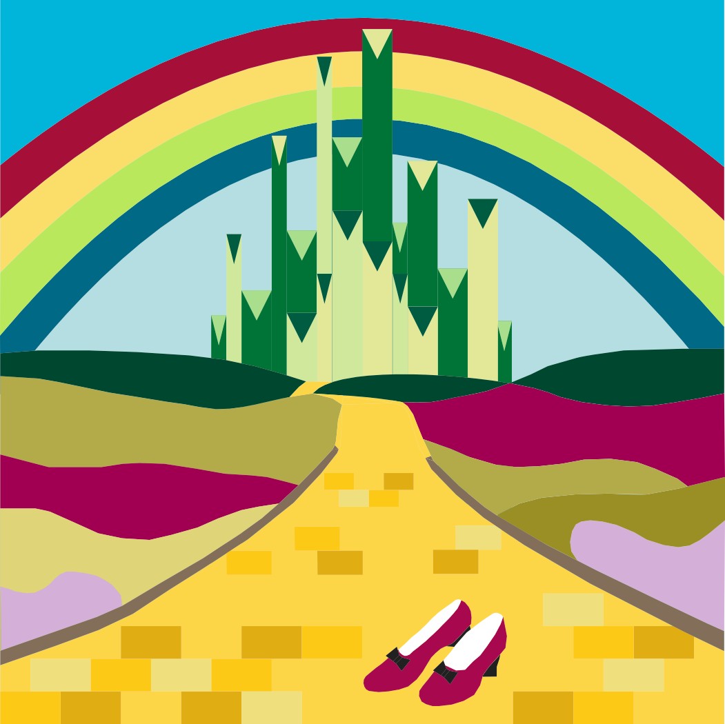 image of quilt block called Follow the Yellow Brick Road